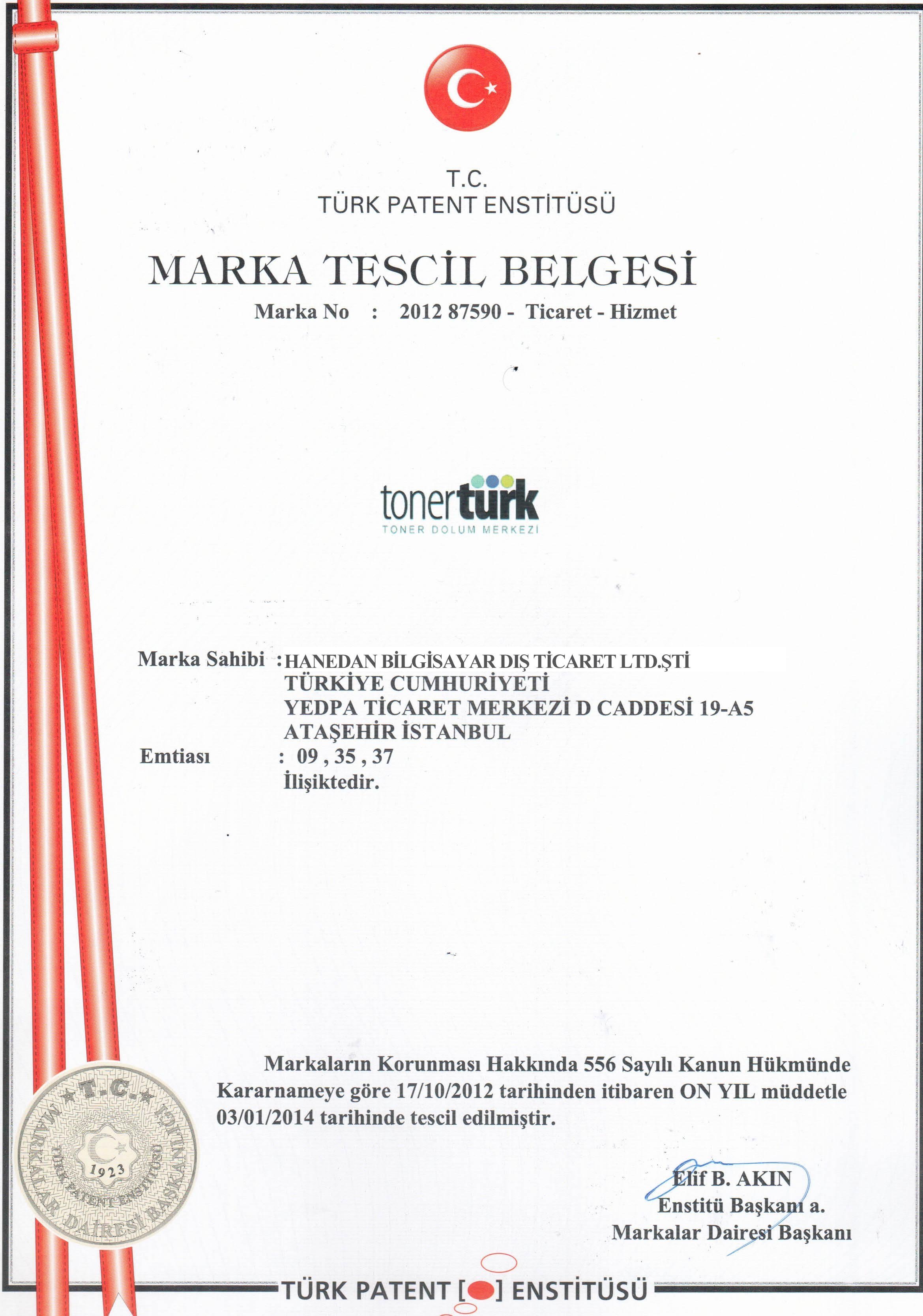 Toner Türk® Marka Sahibi